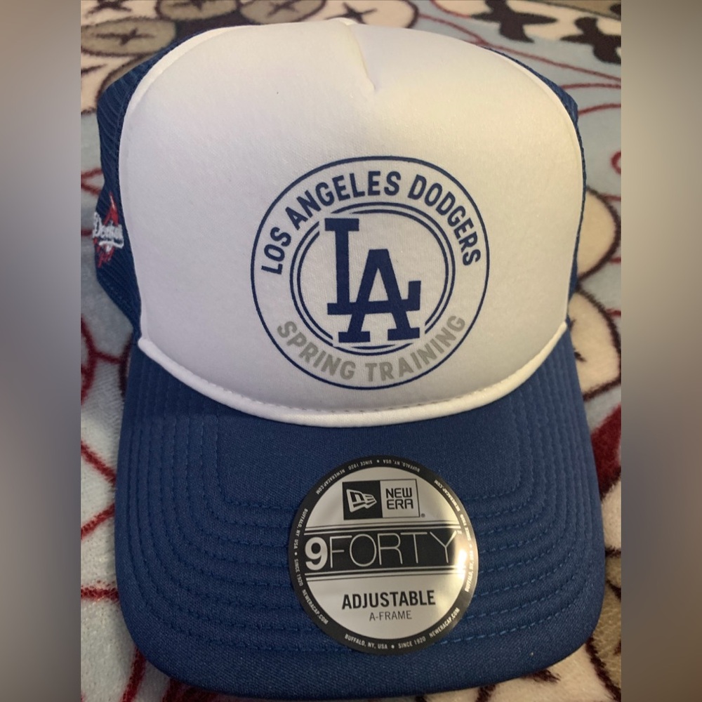 Men's New Era White/Los Angeles Dodgers Spring Training Circle Foam A-Frame